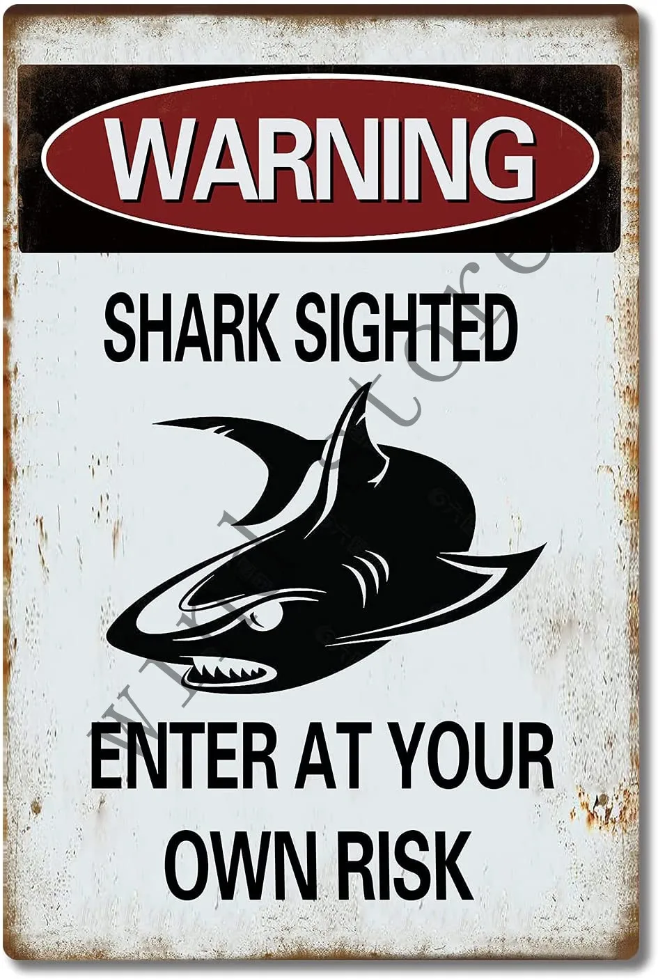 

Shark Funny Tin Signs Wall Decor Jaws Movie Tin Poster Metal Sign Retro Style Home Shop Bar Coffee Vintage Arts 8x12 In