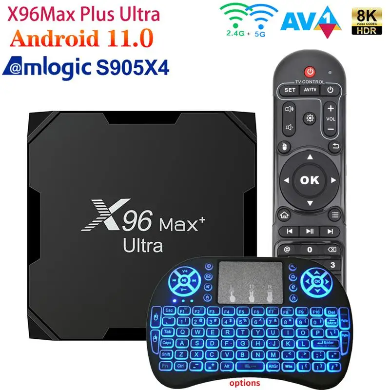 

Приставка Смарт-ТВ X96Max Plus, Android 11, Amlogic S905X4, 4 + 64 ГБ, Wi-Fi