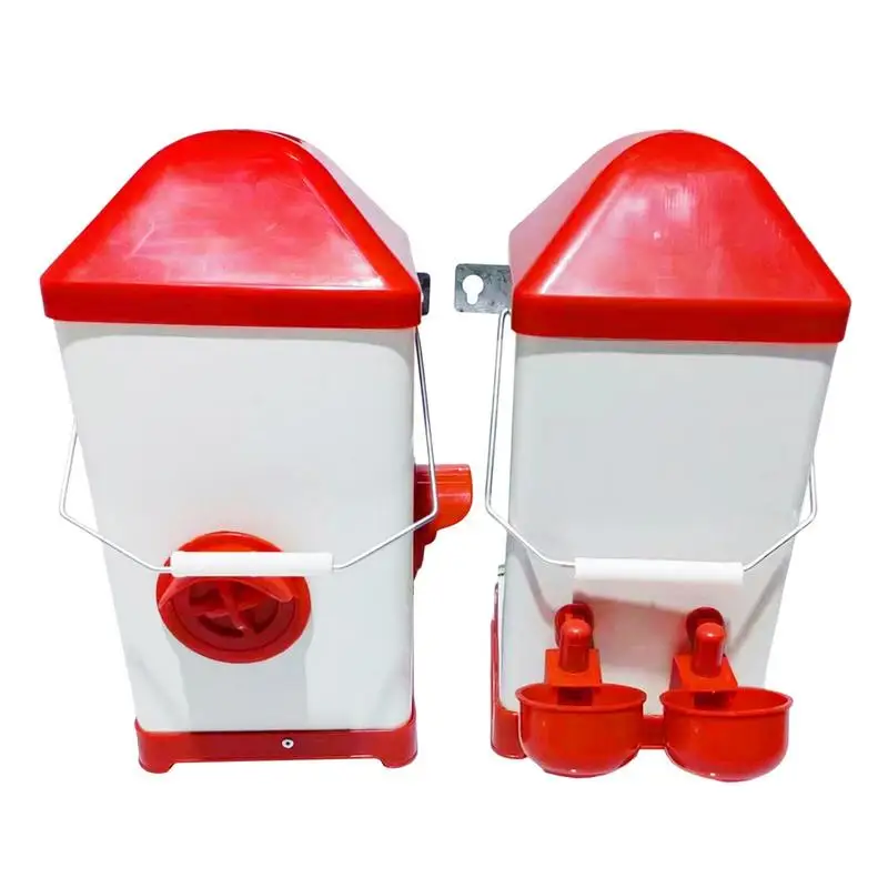 

Automatic Chicken Feeder And Waterer Set Poultry Feeding Equipment Set For Ducks Rain Proof Chick Feeder Automatic Poultry