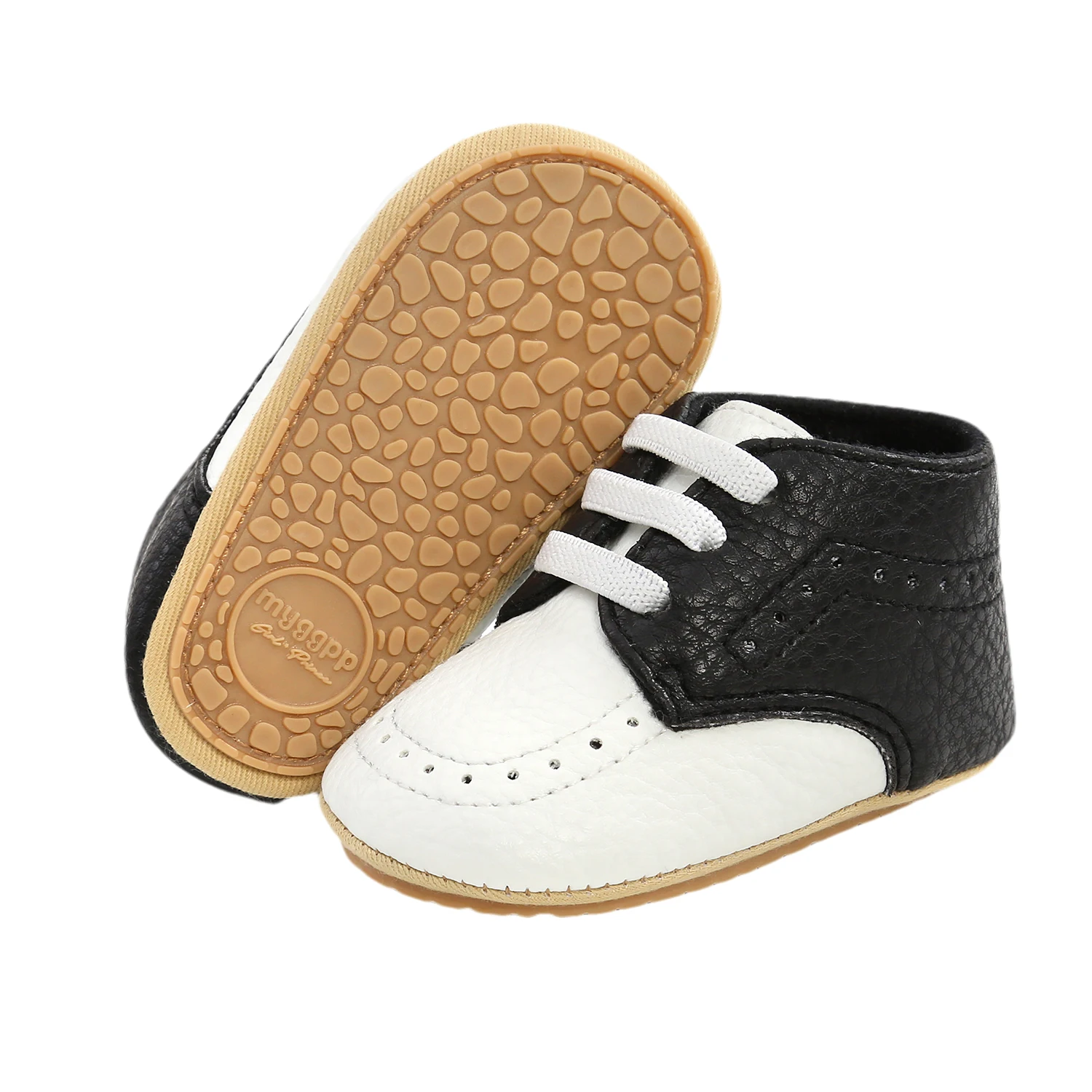 

PU Leather Baby Shoes Infant Baby Walking Shoes, Non-Slip Soft Sole Solid Color/Color Block Crib Shoes