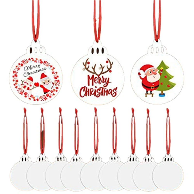 

Christmas Sublimation Blank Pendant Blank Christmas Hanging Ornaments For DIY Decor Craft, Christmas Decorations