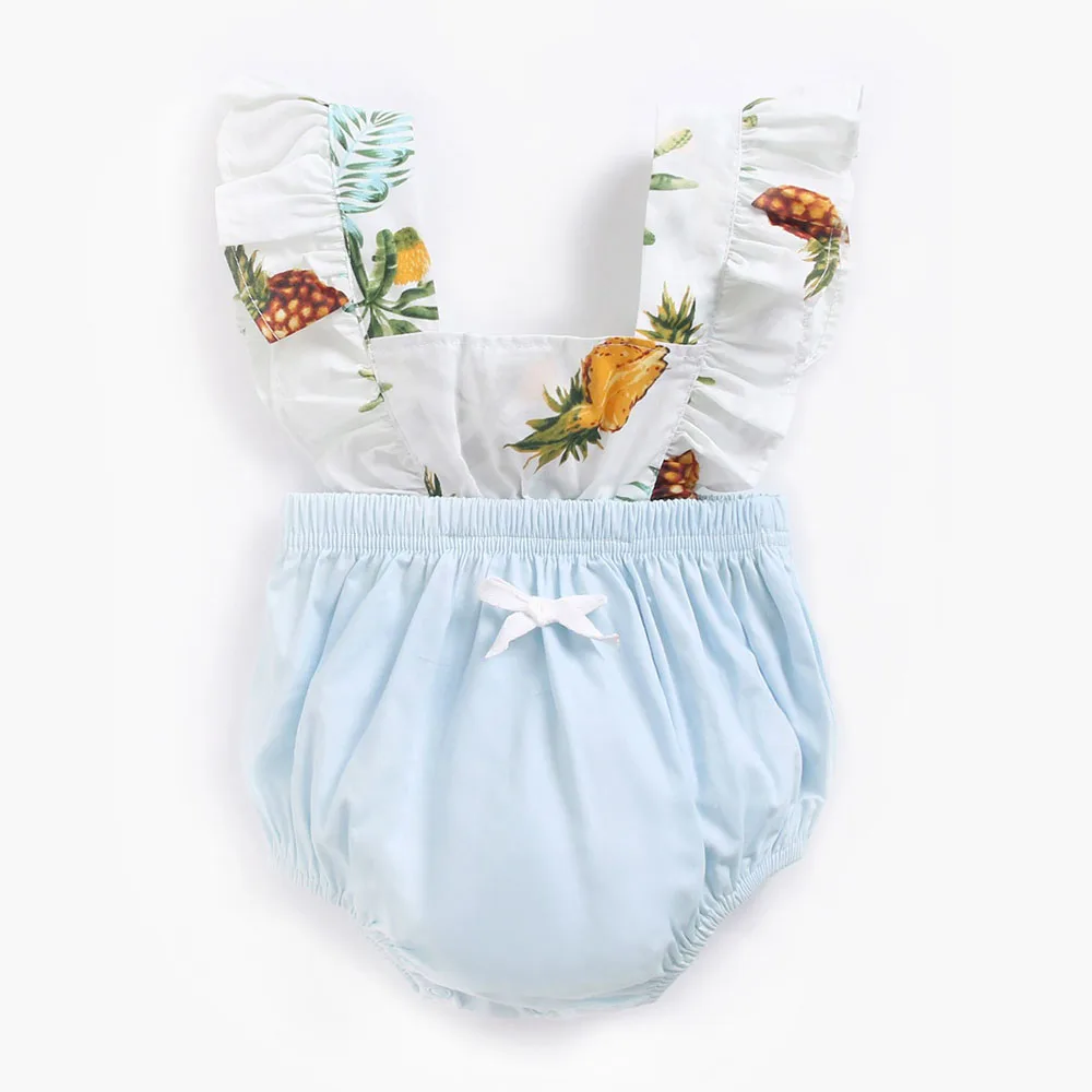 

Комбинезоны Keelorn для маленьких девочек и мальчиков, комбинезоны с принтом в стиле пэчворк, летняя одежда с летящими рукавами для младенцев, ...