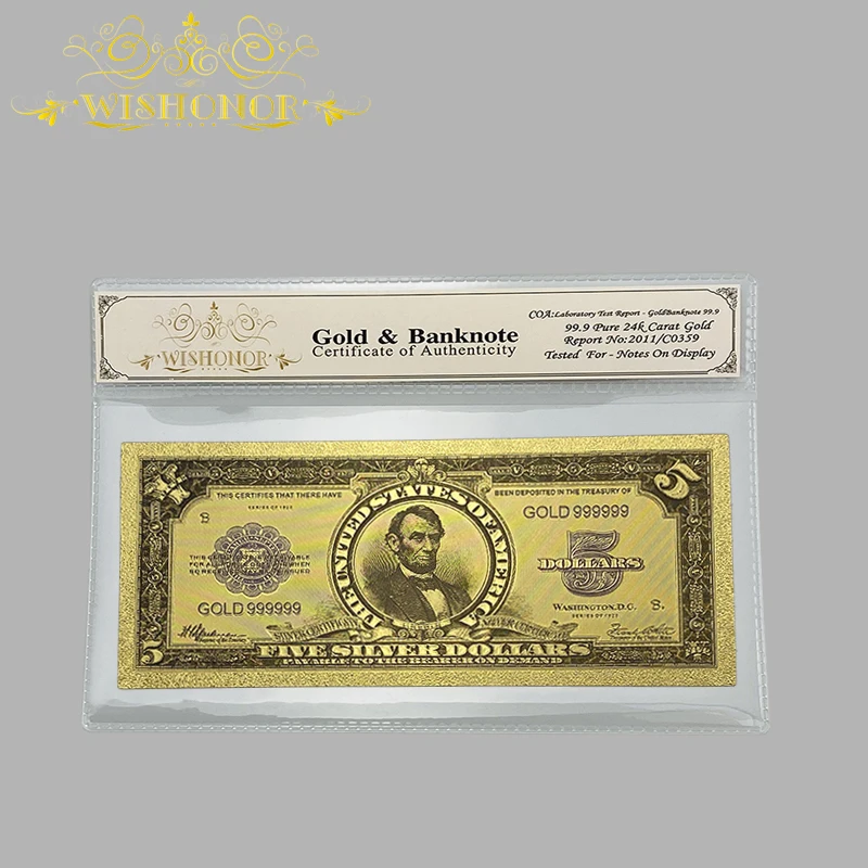 

America 24K Gold Foil Fake Paper Money US 1 Million Dollars Banknotes With Plastic Frame For Collection
