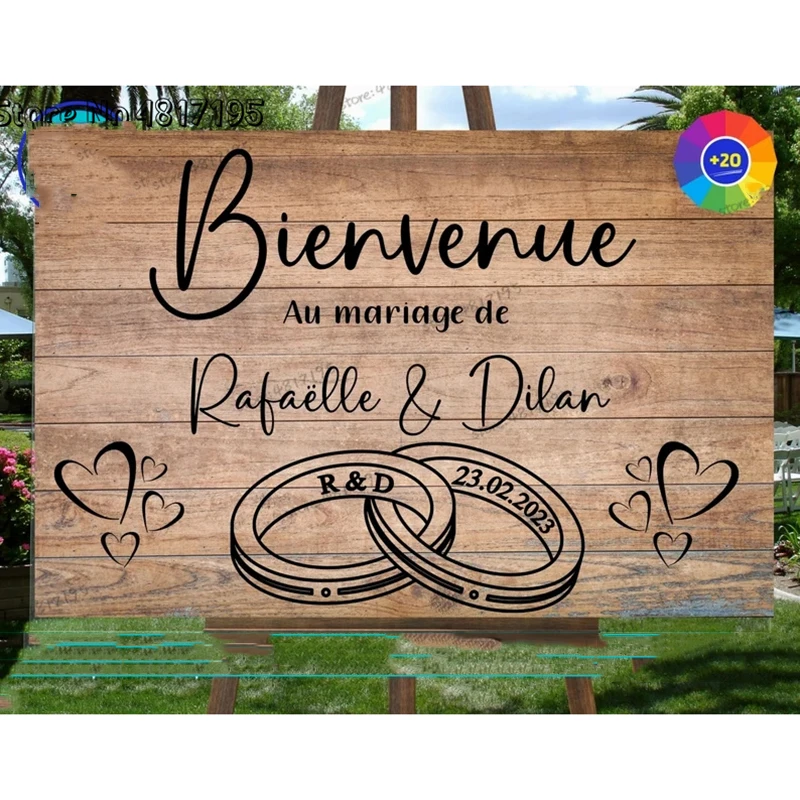 

Обручальные кольца, наклейка в виде знака, французское свадебное Бракосочетание, персонализированные виниловые кольца, декор для свадьбы, ...