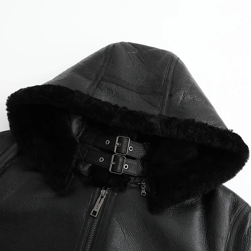 Мужская зимняя куртка из натуральной овечьей кожи