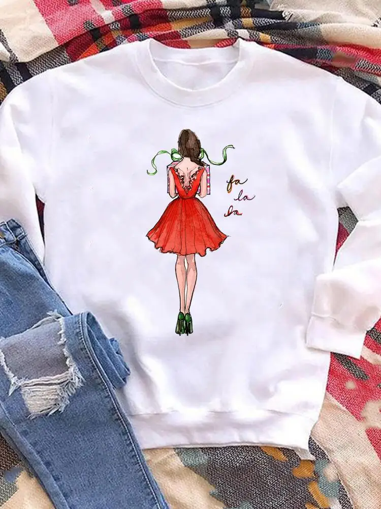 

Cartoon Sweet Trend 90s Style Women Merry Christmas Ladies Graphic Sweatshirts Printed Pullovers Fashion Gift Female Clothing
