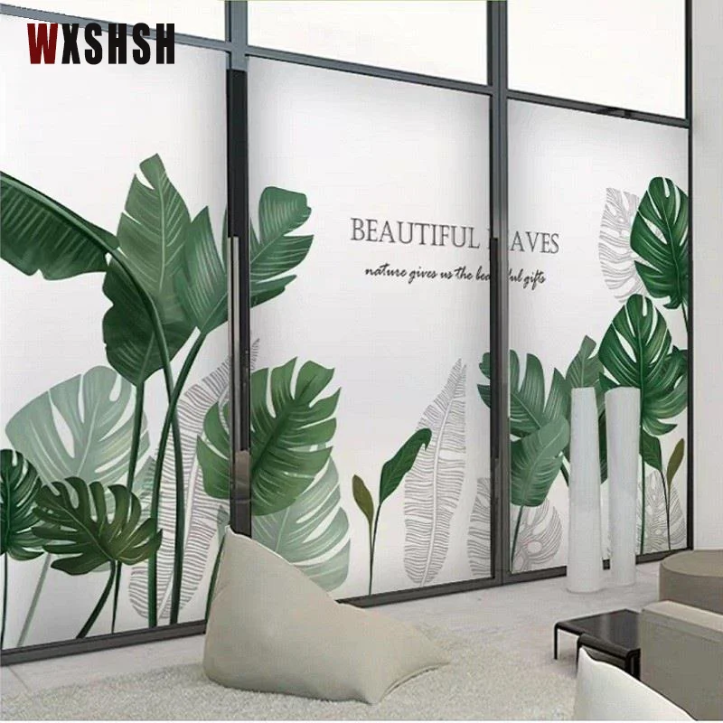 Стеклянная наклейка оконный дизайн растительный узор статическая липкая