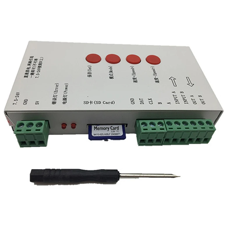 SD-карта T1000S для WS2801 WS2811 WS2812B RGB полноцветный светодиодный пиксельный контроллер 5 ~