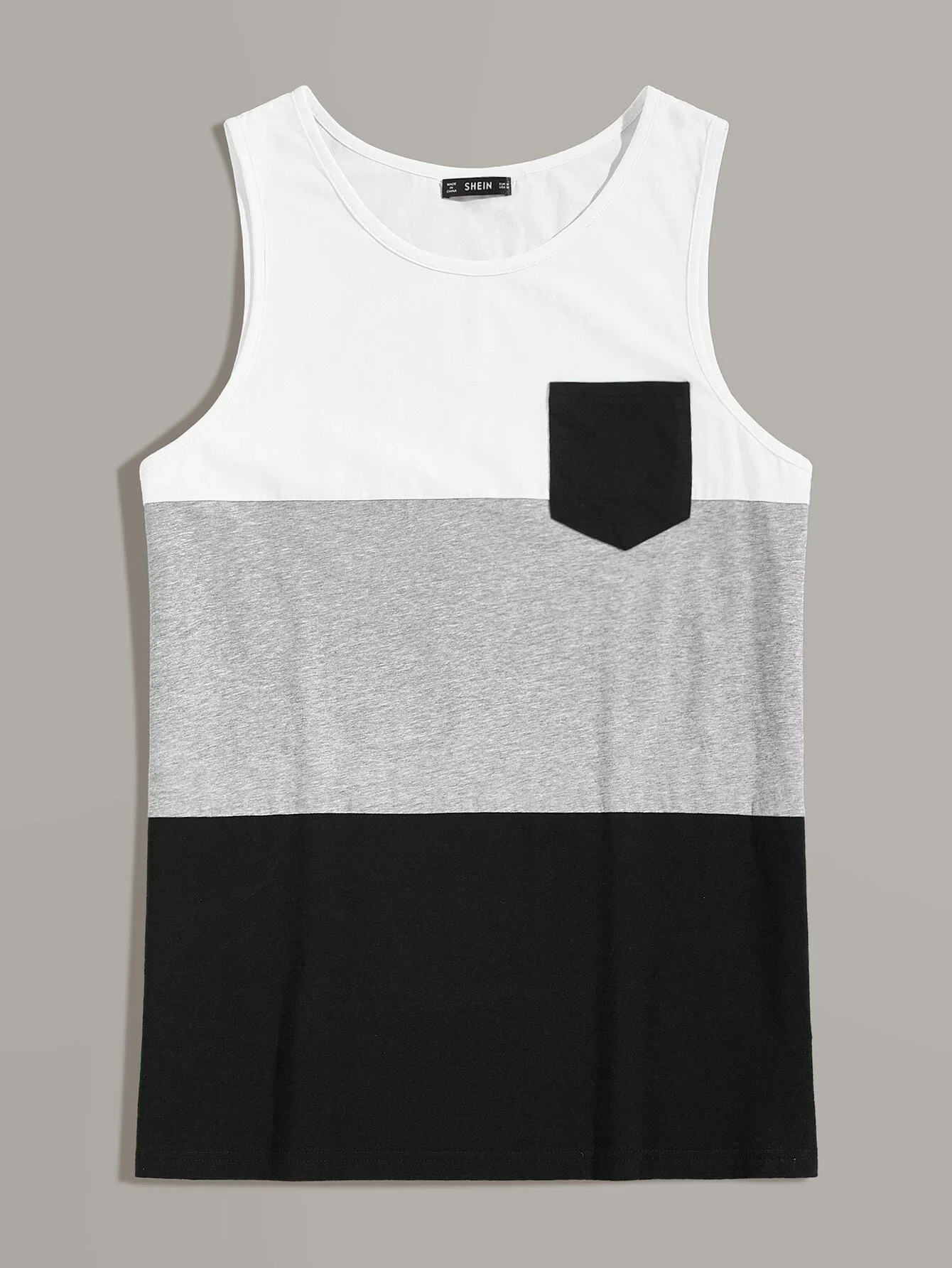 

Men Color-block Pocket Patch Tank Top