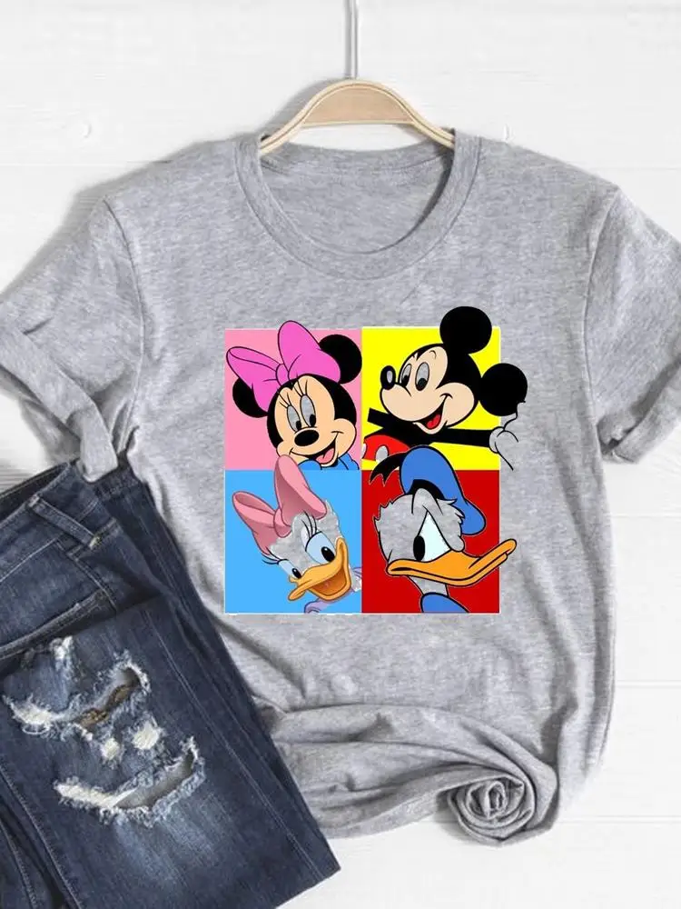 

Модная Милая Летняя женская футболка с мультипликационным рисунком из мультфильма Disney 90-х, топ, женская одежда, одежда с мультипликационным рисунком Микки Мауса, модные повседневные футболки с графическим рисунком