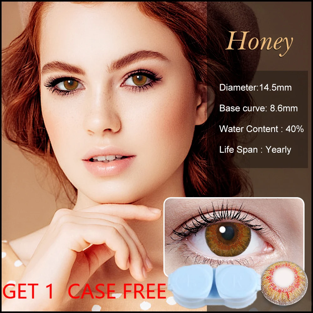 

2pcs Colored Contact Lenses for Eyes Natural Eye Contacts Contact Lens Beauty Pupil Lentes De Contacto Contact Lens with Box