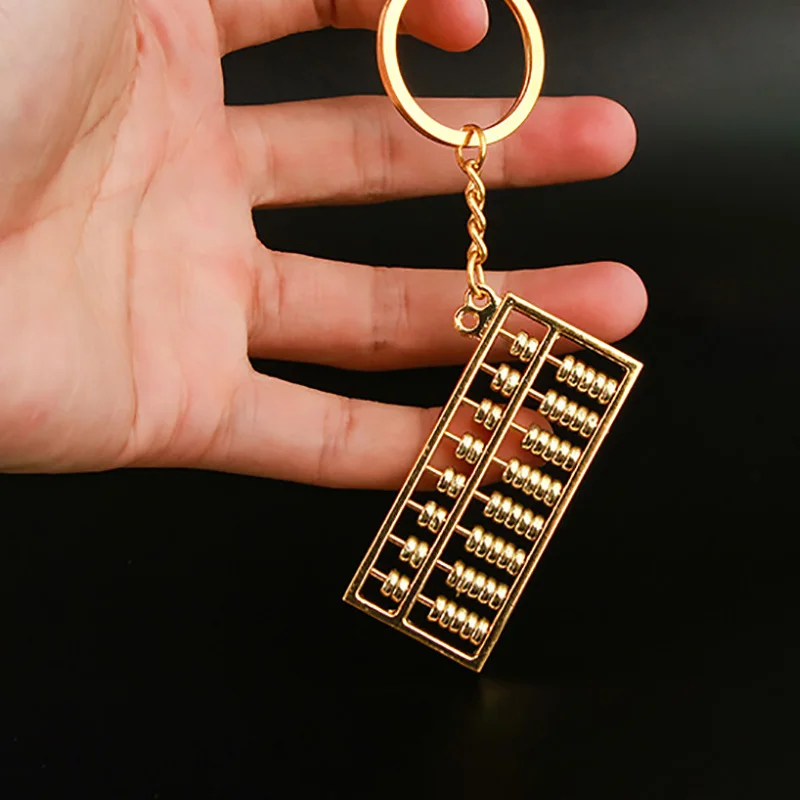

Buddhist Opening Light Dharma-vessel Abacus Bring Safeness Amass Fortunes Key Ring Lucky Pendant for Financial Professionals