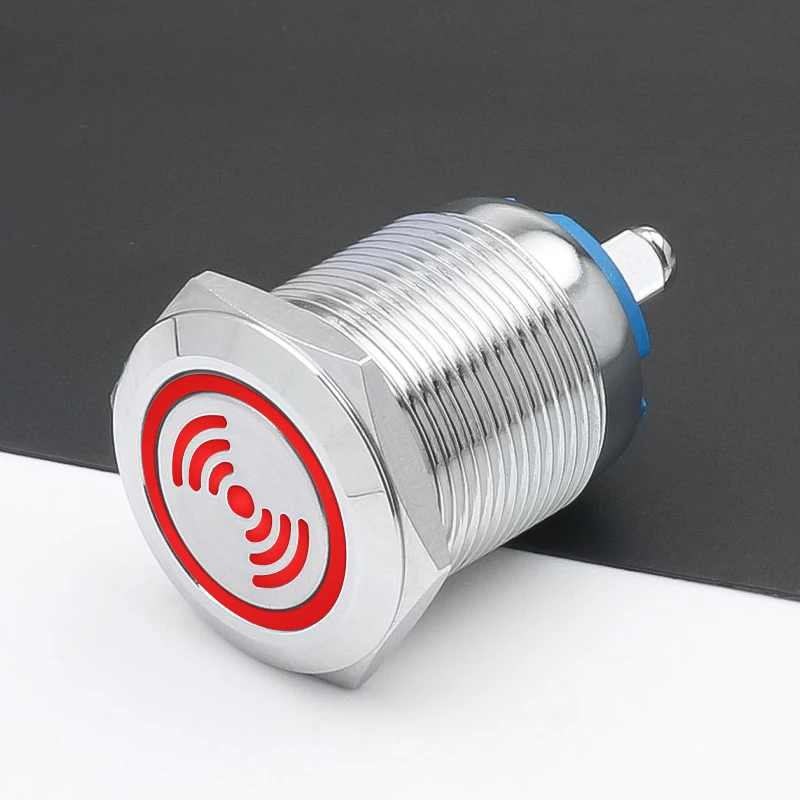 Металлический зуммер из нержавеющей стали, 19 мм, водонепроницаемый, IP67, красный цвет, Высокая децибел, звук дБ и фотолампа, мигающая Вспышка 12 В, 24 В