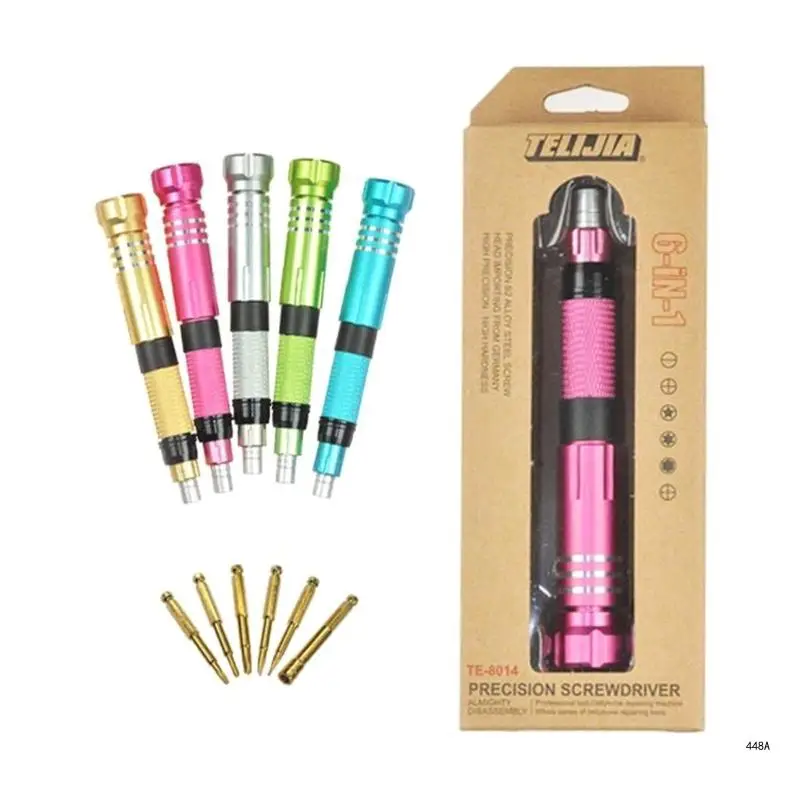 

Multifunctional 6-in-1 Small Screwdriver Bits for Cellphone Eyeglasses Jewelry