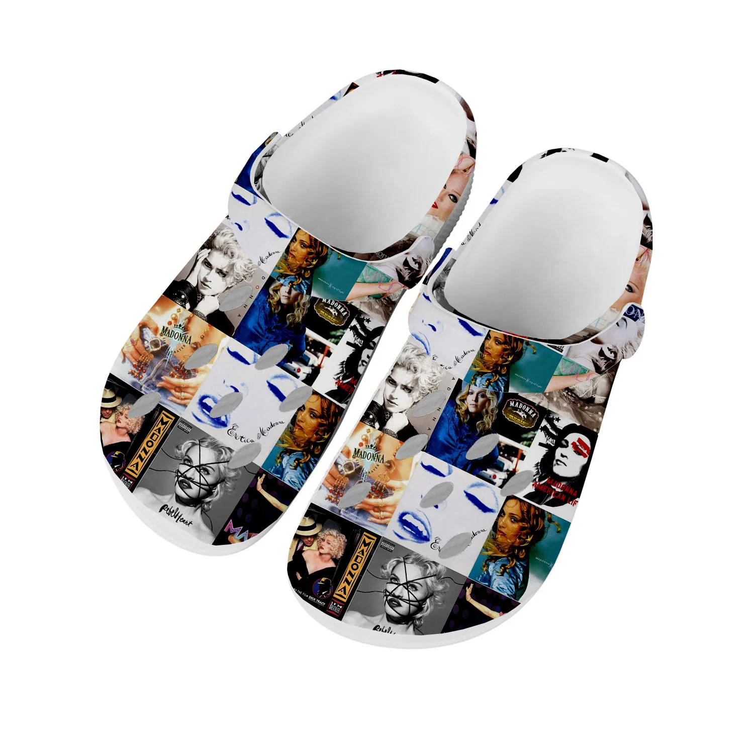 

Madonna Pop Rock Singer Disco Home Clogs Custom Water Shoes Mens Womens Teenager Shoes Clog Breathable Beach Hole Slippers White