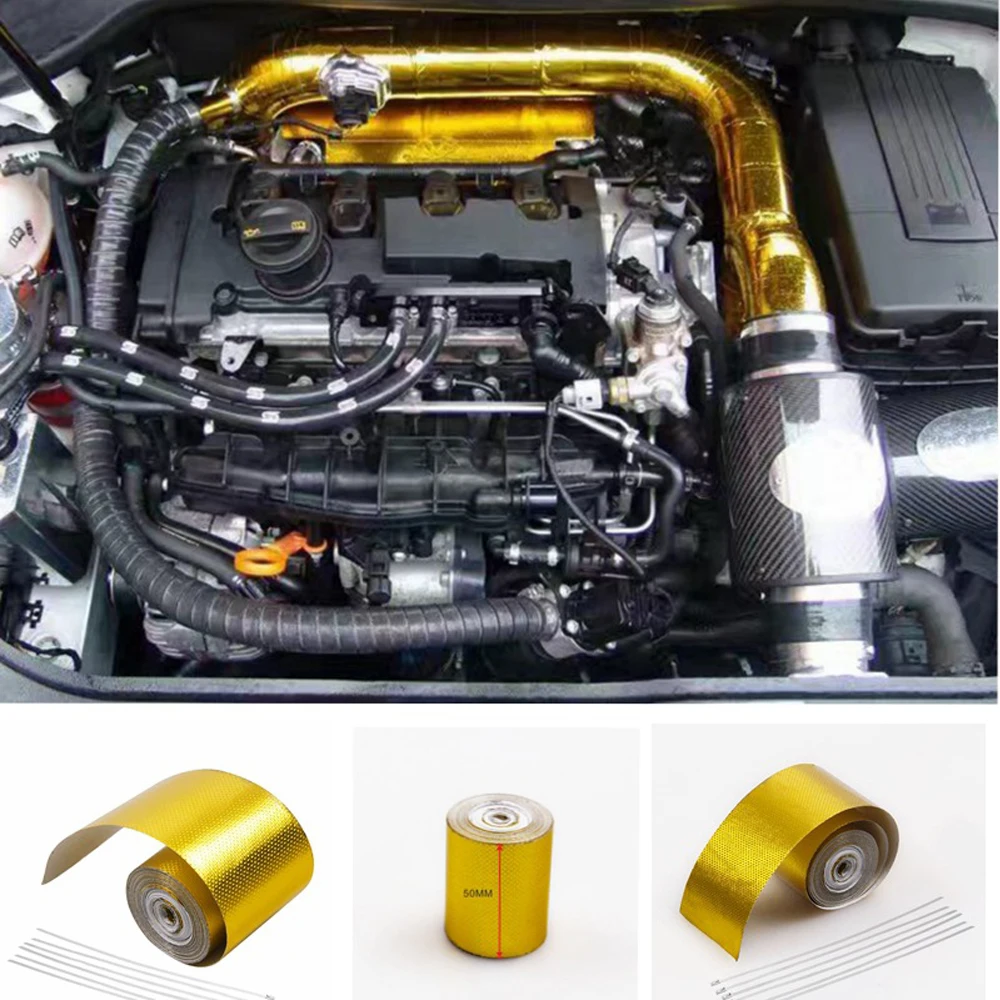 

Aluminum Foil Tape Thermal Insulation Aluminum Foil Fiber Cloth Suitable for Automobile and Motorcycle Exhaust Pipes