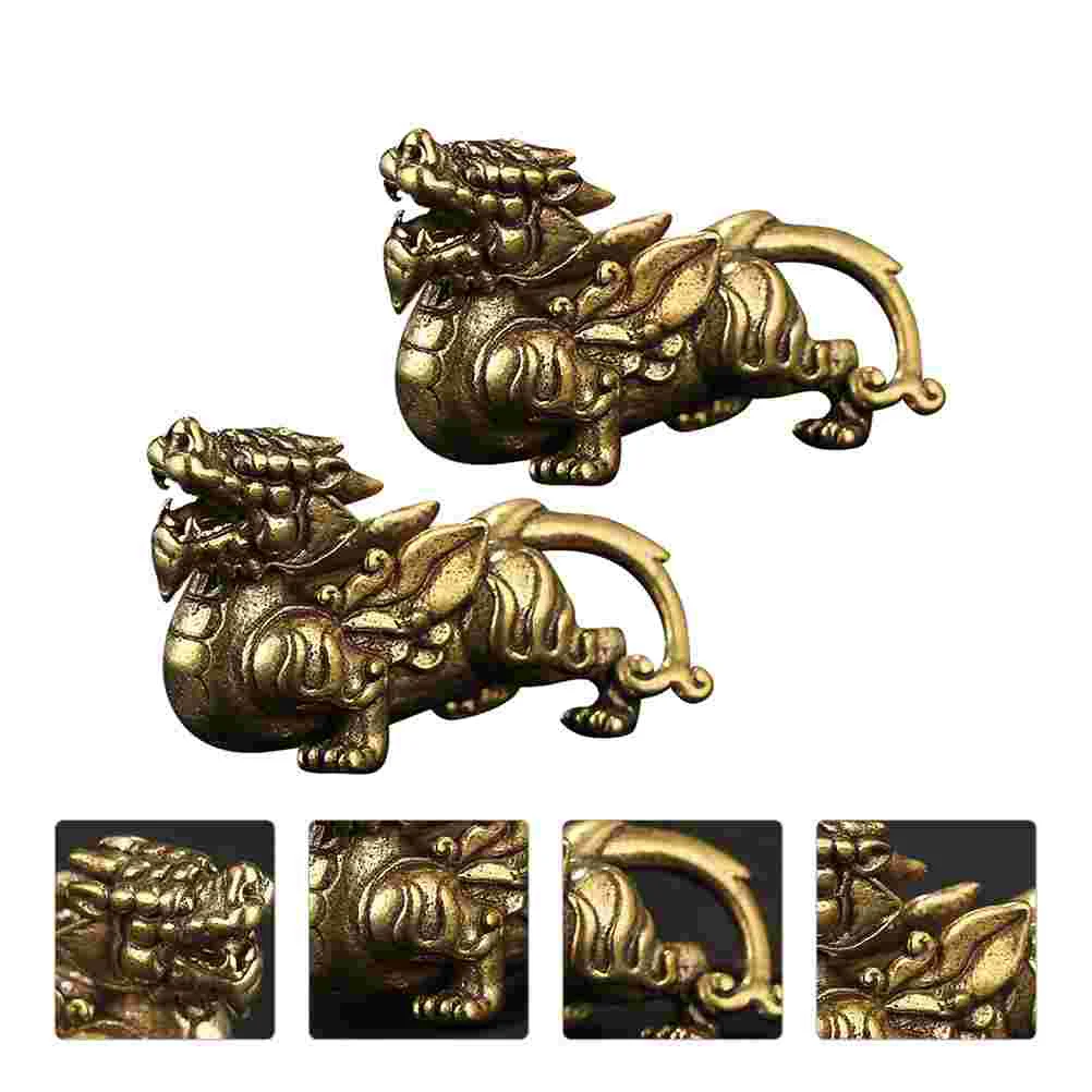 

Statue Figurine Brass Wealth Chinese Pi Yao Kylin Figurines Prosperity Good Sculpture Decor Ornament Charms Animal Luck Statues