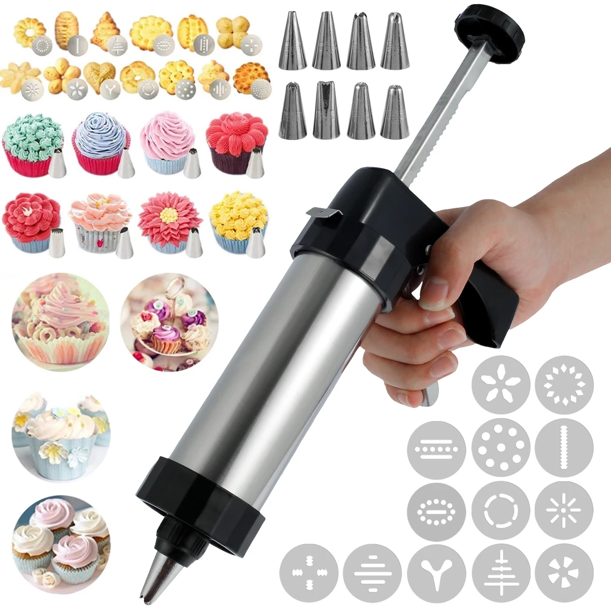 

Пресс для печенья, 13 дисков, 8 насадок для глазирования