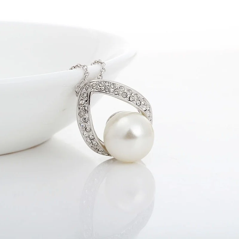 Ожерелье женское из искусственного жемчуга кулон в форме глаза колье белого