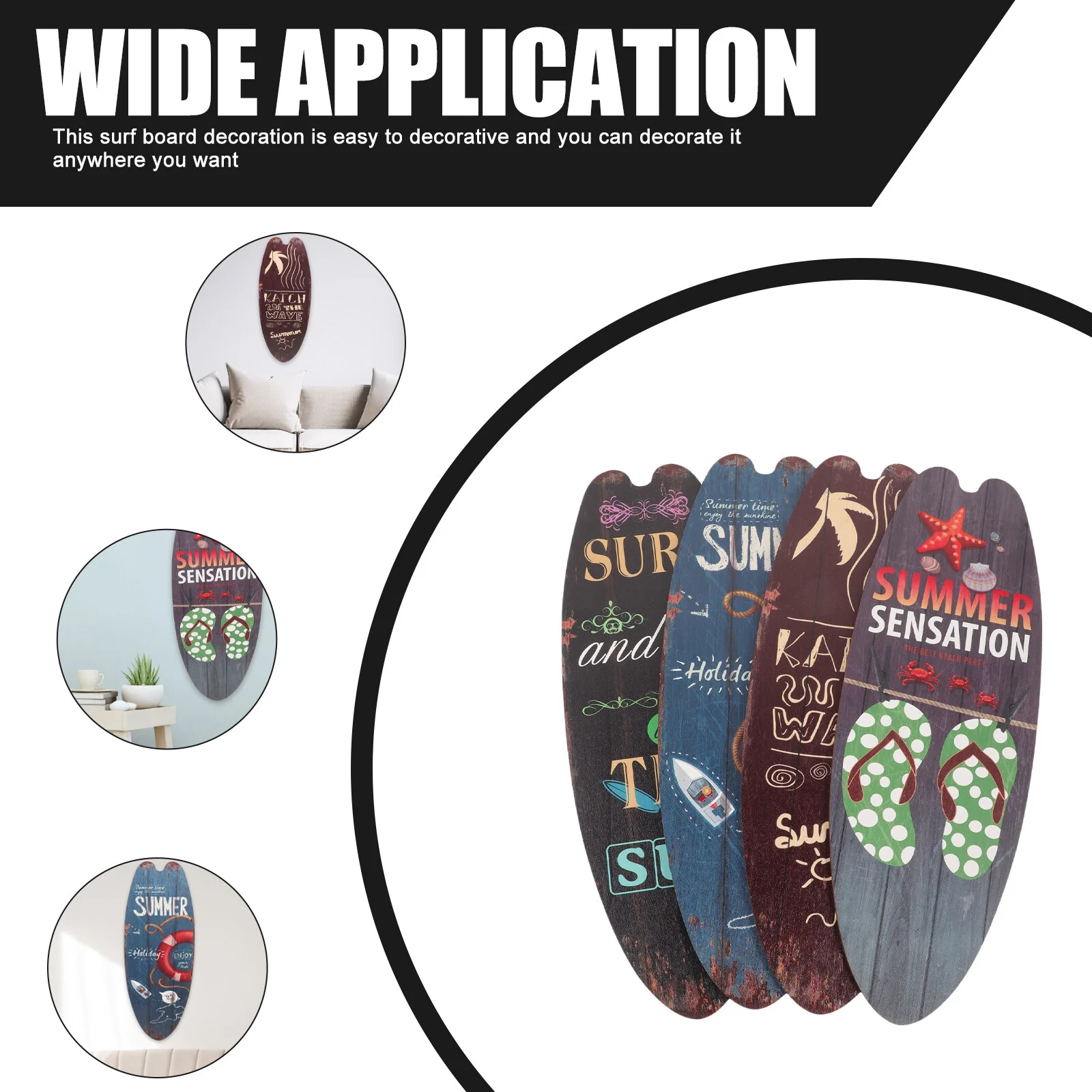 

Доска для серфинга деревянная летняя, 4 шт.