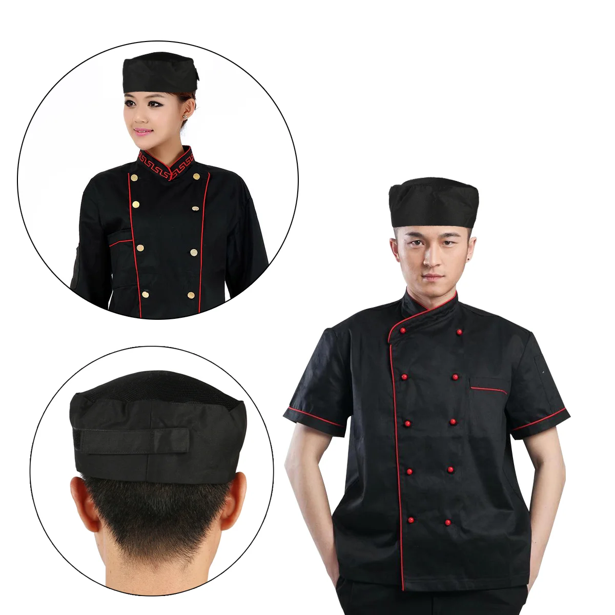 

Chef Hat Hats Cap Men Mesh Catering Black Cooking Professional Women Caps Adjustable Breathable Service Cook Elastic Scrub