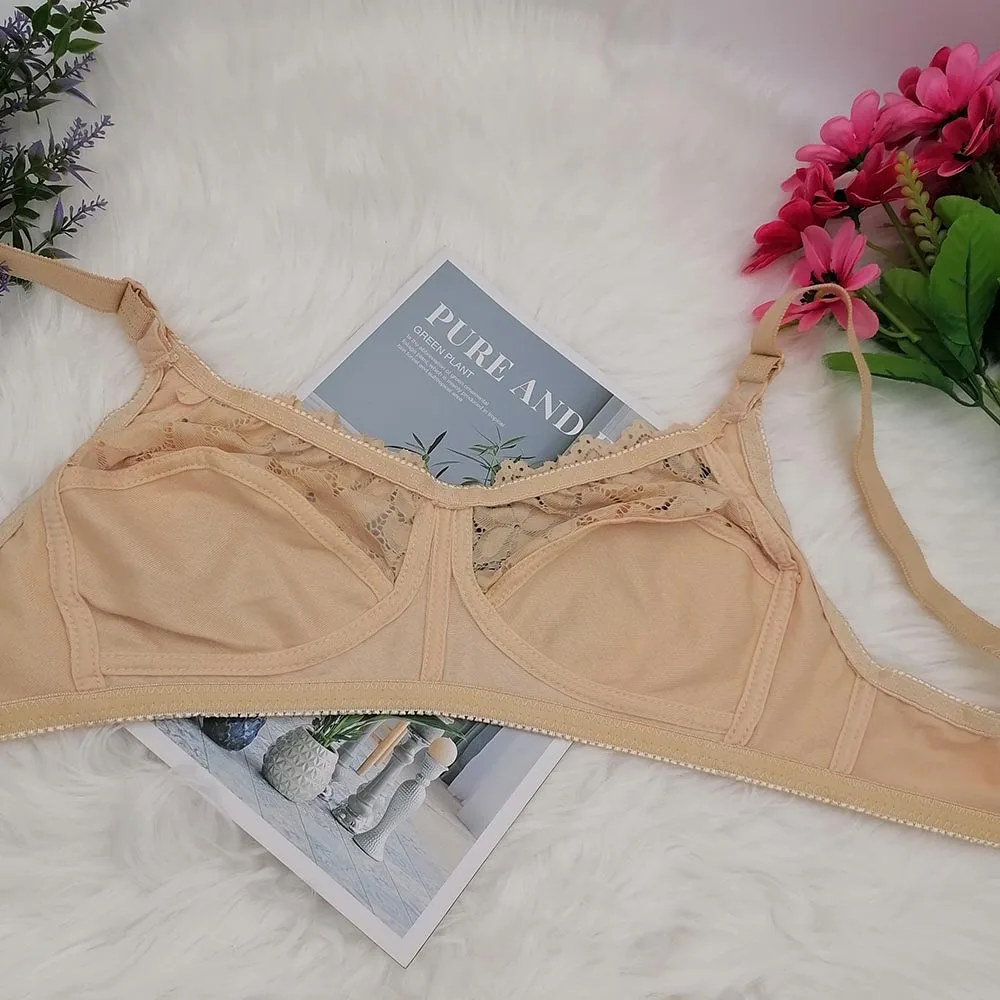 Чистый белый хаки сексуальные кружевные бюстгальтеры для женщин тонкий дышащий
