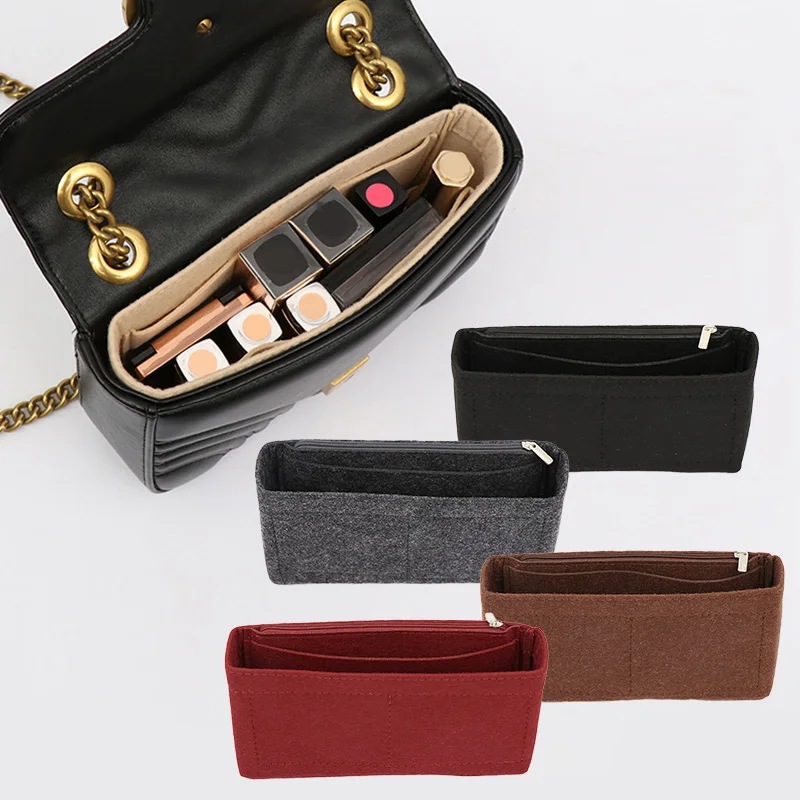 Suitable for Gucci Bag Portable Felt  Waterproof New Fashion Causal Universal Make-up Bag Soft Solid Color Household Storage images - 6