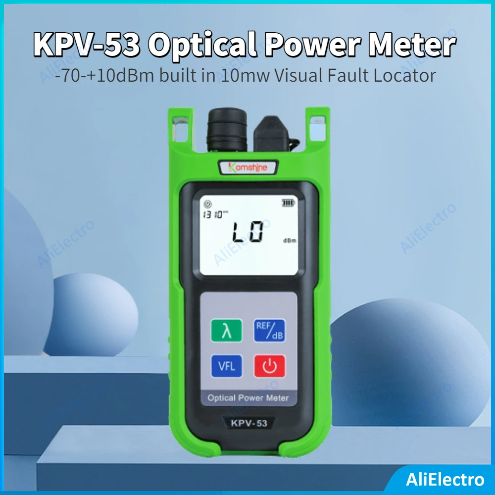 

Komshine KPV-53 Optical Power Meter -70-+10dBm built in Visual Fault Locator 10mw OPM VFL 2 IN 1 Fiber Equiment FTTH Tool Tester