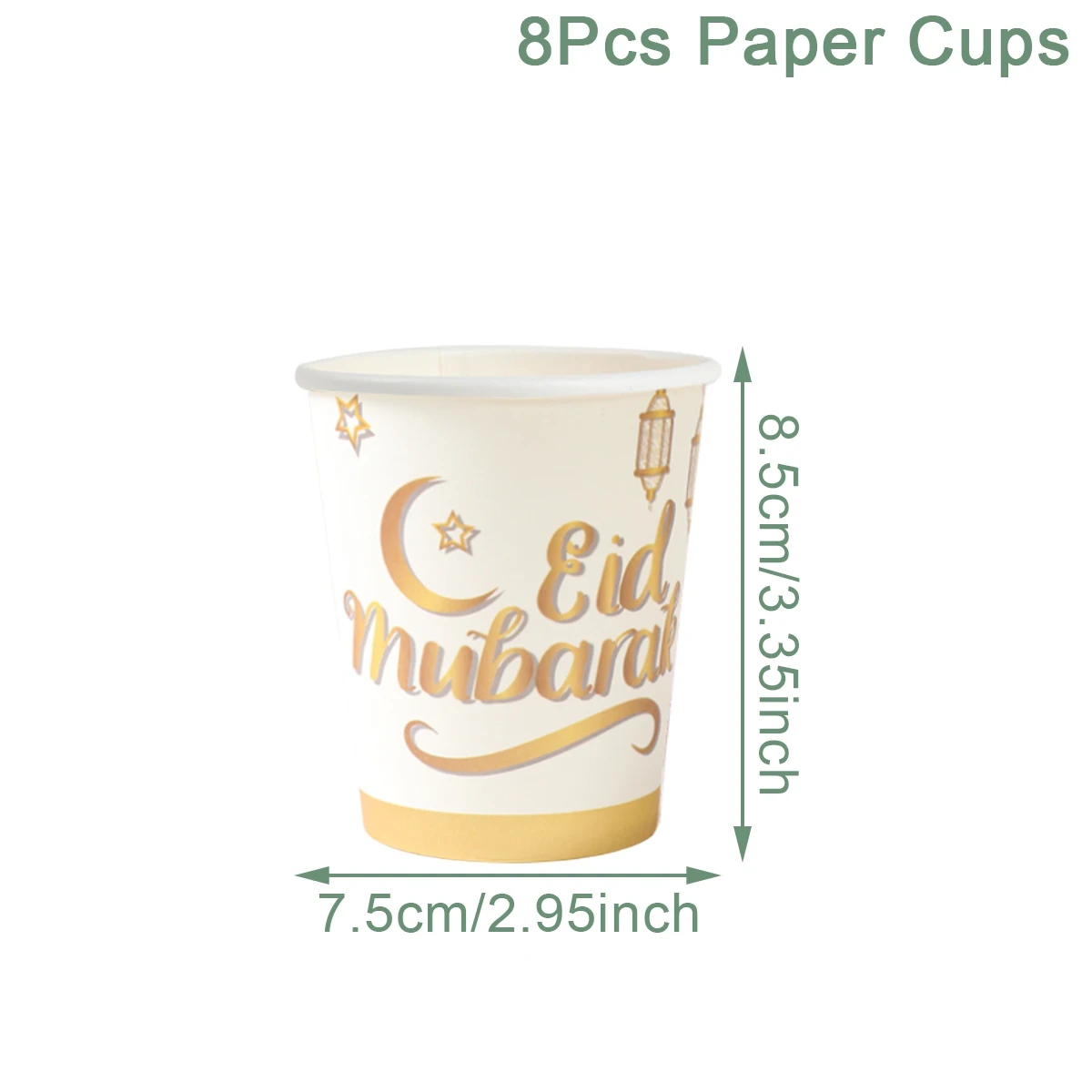Золотая одноразовая посуда EID Mubarak 2025, бумажная тарелка, чашка, баннер, декор для Рамадана для дома, мусульманский исламский Рамадан Карим, вечеринка для Ид