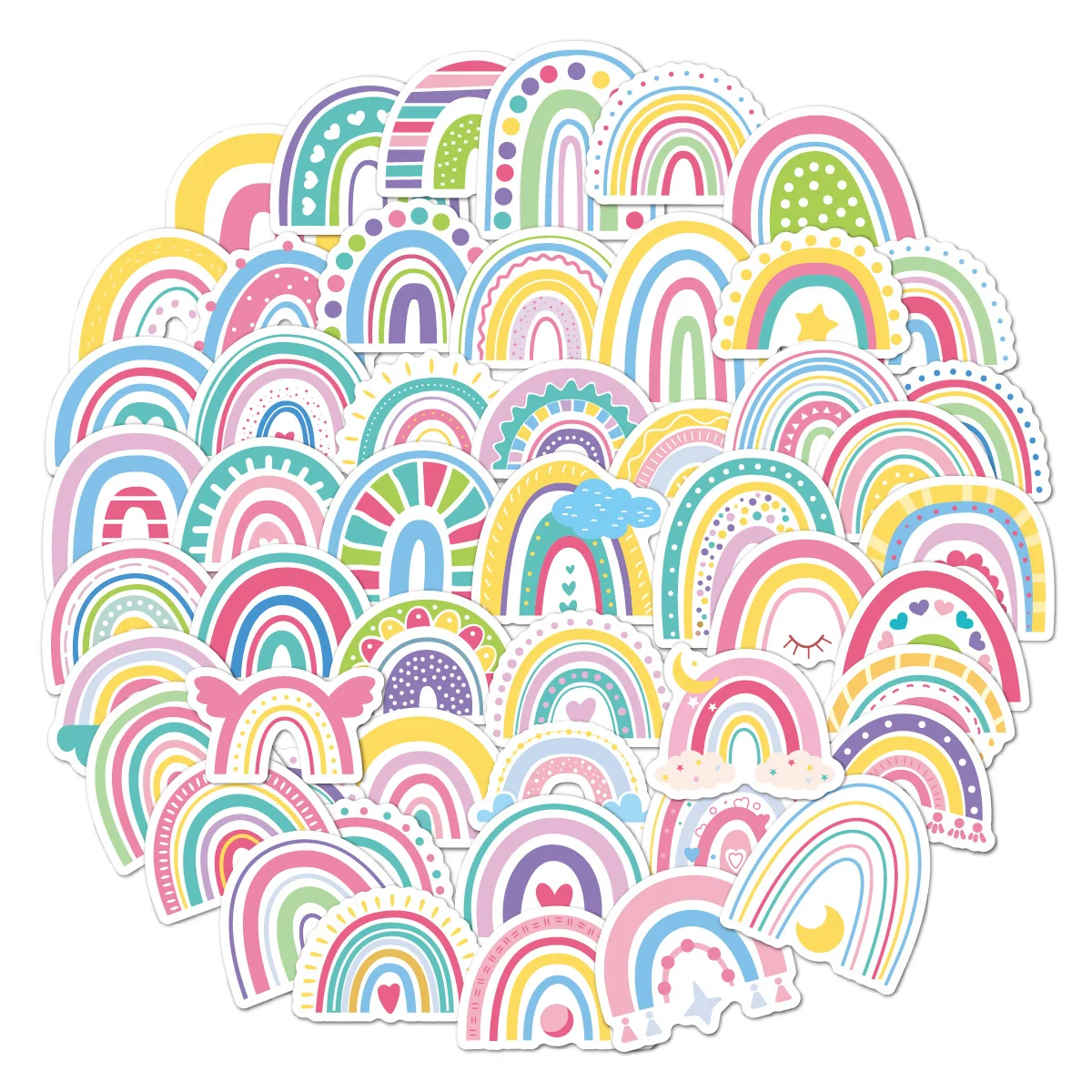 

50pcs Rainbow Cartoon Doodle Stickers Kids Stickers