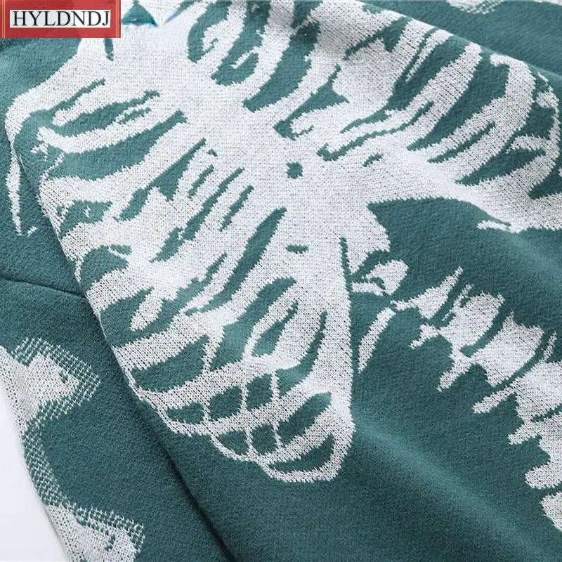 New Casual Knitwear Sweater Tops Hip Hop Gothic Knitted Sweater Streetwear Vintage Skull Knit Pullover Sweaters Mens Women
