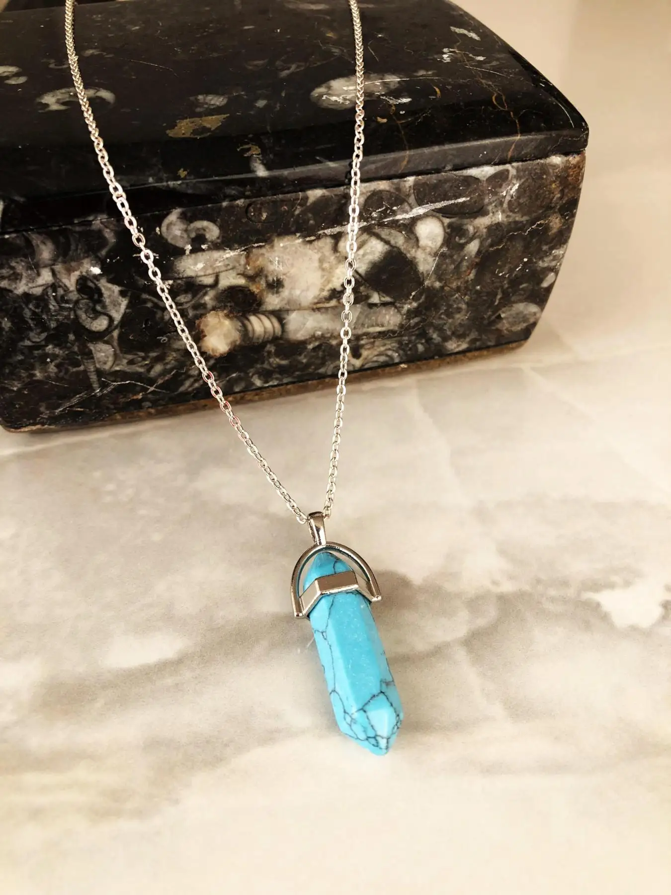 

Natural stone Women 'S Turquoise Stone Necklace Ahl57