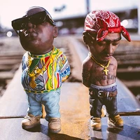 1pc mini resin ornaments hip hop funny rapper bro figurine set for home indoor outdoor ornaments decorations party dropshipping