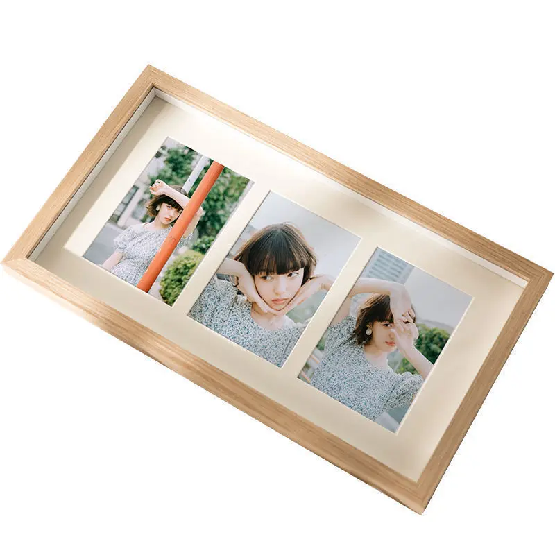 Photo frame 3-joint combination wooden picture frame living room room creative decoration hanging wall ornaments