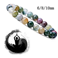 natural stone tourmaline bracelet beads round bracelet for men women 6 8 10mm yoga chakra healing crystal jewelry gift wholesale