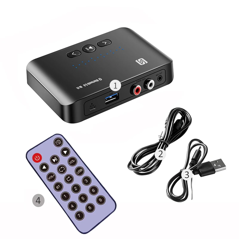 15m Bluetooth 5.0 Receiver U Disk NFC 3.5mm AUX Jack Stereo Music Audio Wireless Adapter & Remote For Car Kit Speaker Amplifier |