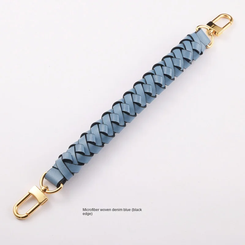 Synthetic Second Grade Leather Braided Hand-carried Handle Strap For Designer Women Handbag Lady Shoulder Bucket Bag Replacement