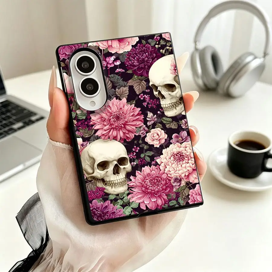 Фото Чехол для телефона Samsung Galaxy Z Fold8 Wide Z Fold 8 ZFold Wide ZFold8 с готическим принтом черепа №4