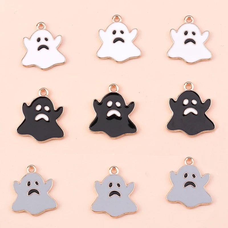 

10 шт., новинка 2022, подвески на Хэллоуин, эмалевые призрачные подвески в форме спектра для браслетов, ожерелий, «сделай сам», аксессуары для из...