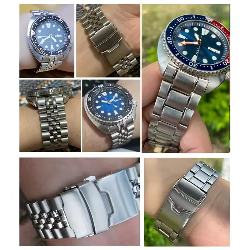 Фото Твердый металлический браслет из нержавеющей стали для часов Seiko Abalone Turtles Prospex SRPA21 SRP777 SRPC25 SRP773 SRP775 SRP779 22, металлический ремешок-браслет №4