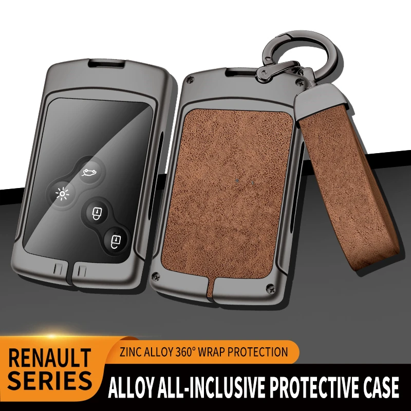 

Zinc Alloy+Leather+TPU Car Key Bag Key Chain For Renault Koleos Megane Latitude Scenic Fluence Laguna Talisman 2018