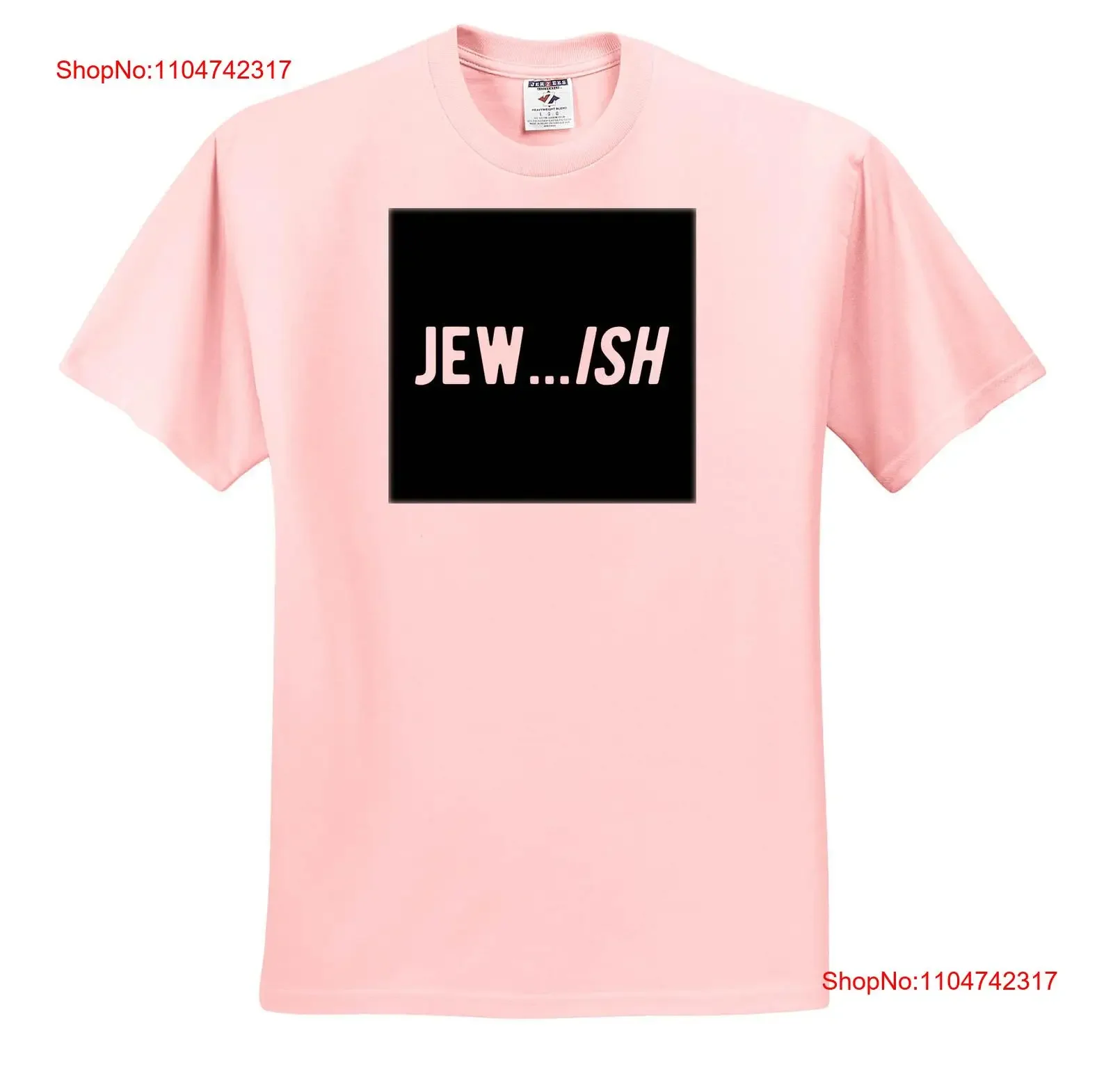 Фото 3dRose Jew ish Смелая белая надпись на черном фоне Футболка винтажная стираная мужская дышащая повседневная мода №1