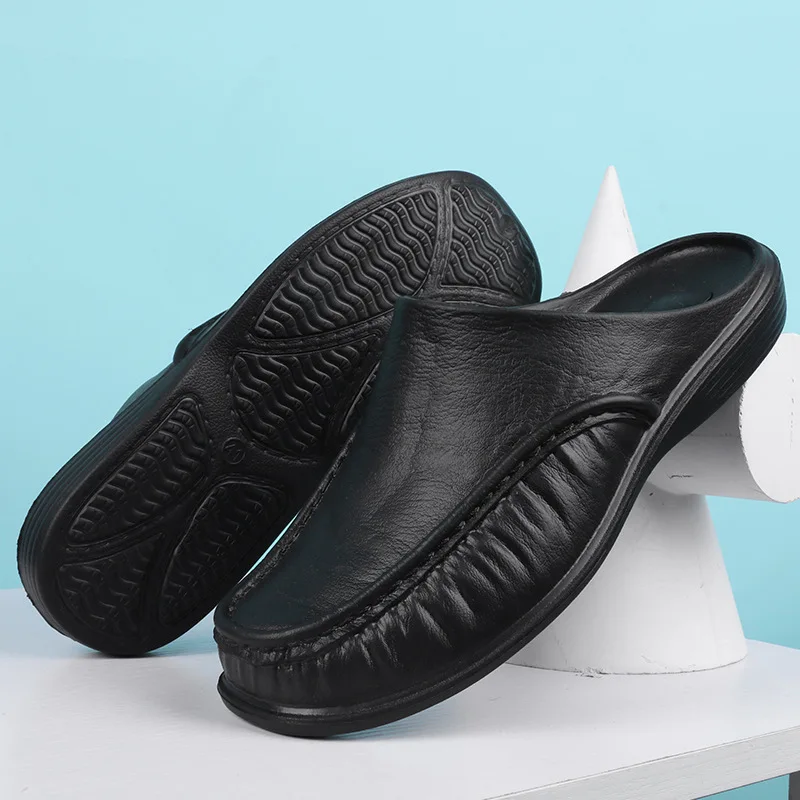 

Men's Slippers EVA Slip on Flats Shoes Walking Shoes Men Half Slipper Comfortable Soft Household Sandals Size 40-47