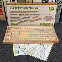wood math puzzle wooden toy baby gift arithmasticks montessori arithmetic game learn digital mathematics number school gift 1set