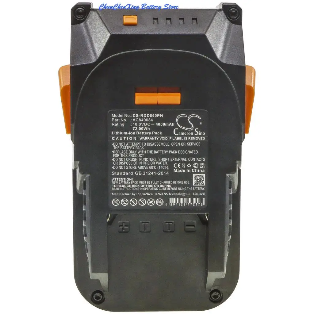 Аккумулятор Cameron Sino L1815R L1830R для AEG BST 18X,BUS 18,BUS 18 X, для RIDGID 4000 130383001 130383025 R840084, 130383028 мАч