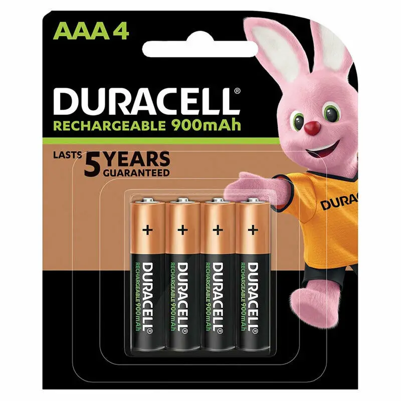 

4 x Duracell Rechargeable AAA batteries 900 mAh NiMH LR03 HR03 ACCU DX2400 phone