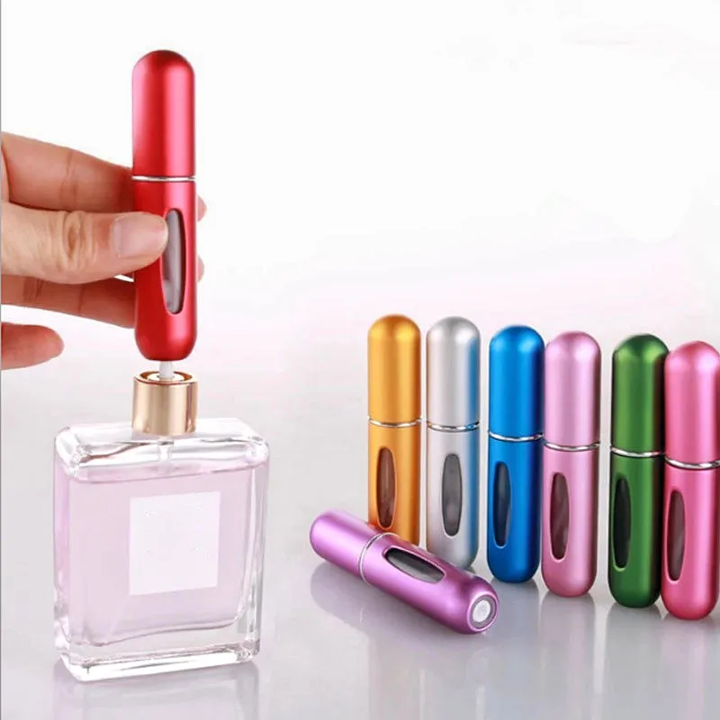 1/5Pcs 5ml Bottom-Filling Pump Perfume Bottle Portable Travel Refillable Spray Bottle Mini Empty Cosmetic Containers New Quality