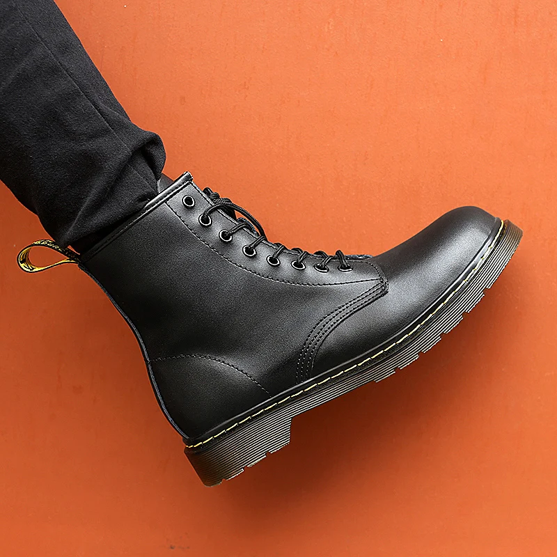 Unisex Black Martin Boots Winter Autumn Casual Shoes  Classical Anti Skidding Botas Tacon Mediano Para Mujer Para Otoño