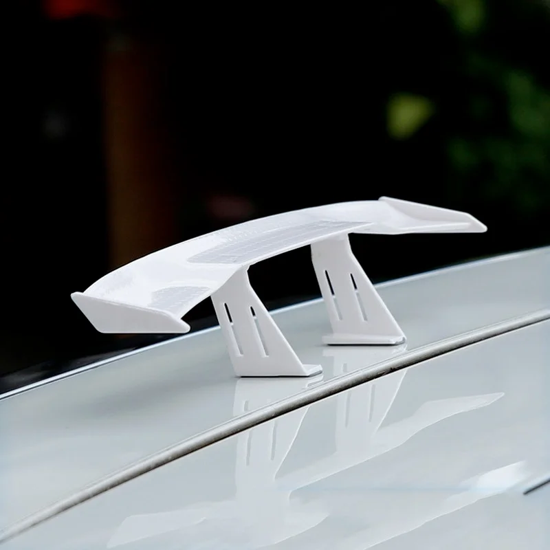 

Car Simple Tail Wing Carbon Fiber Look Mini Modified Black White Red Tail Wings Model Auto Styling Decoration Car Accessories