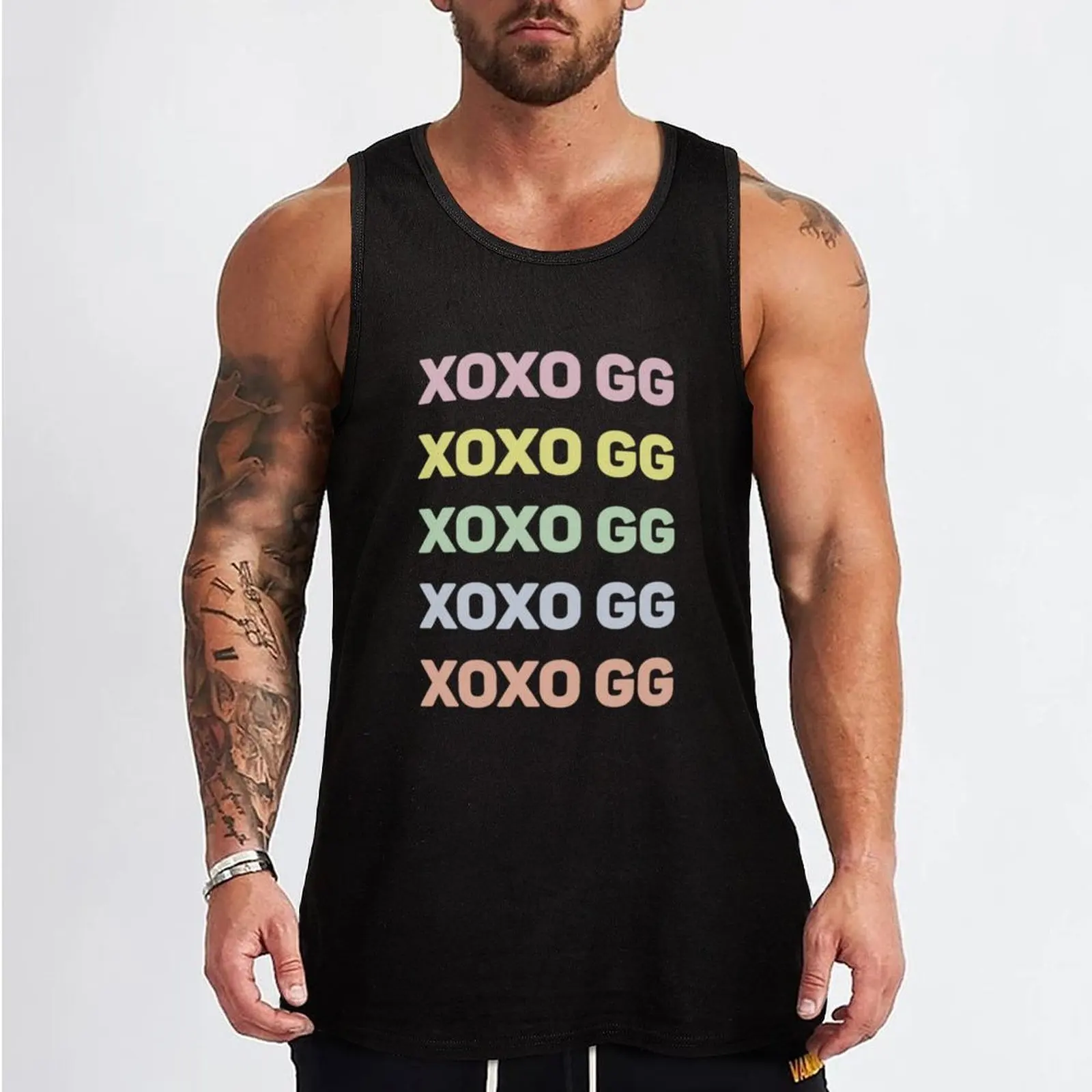 Фото XOXO GG - Длинная майка пастельных тонов для тренировок, влагоотводящая, для занятий спортом №2